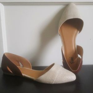 Cream and tan flats